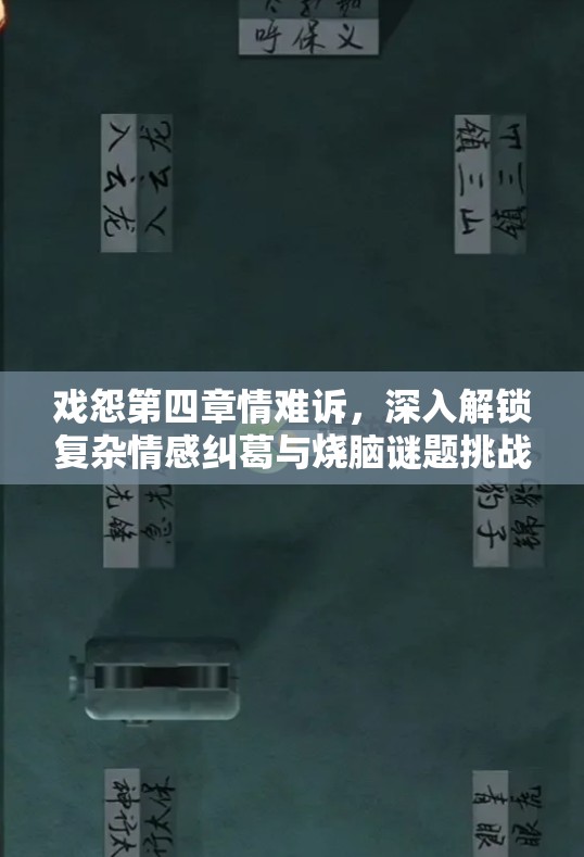 戏怨第四章情难诉，深入解锁复杂情感纠葛与烧脑谜题挑战