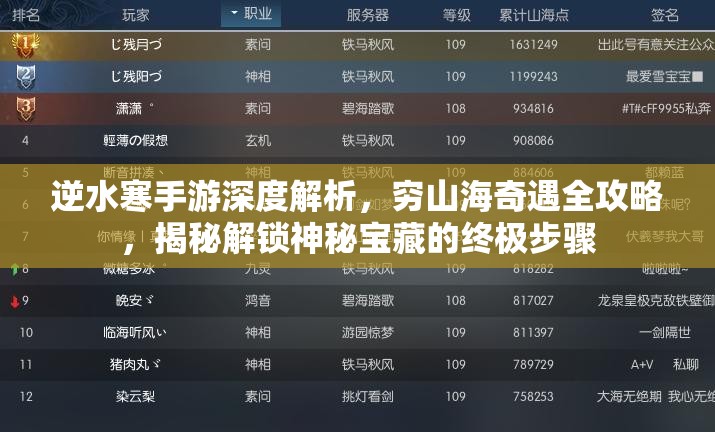 逆水寒手游深度解析，穷山海奇遇全攻略，揭秘解锁神秘宝藏的终极步骤