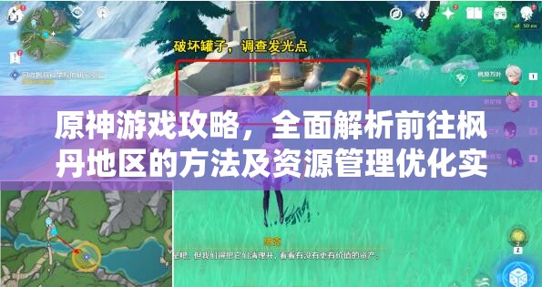 原神游戏攻略，全面解析前往枫丹地区的方法及资源管理优化实用策略