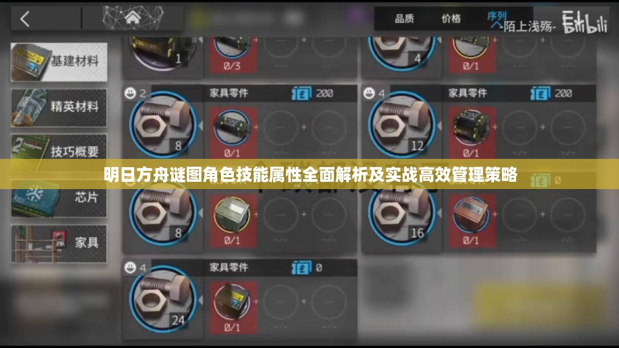 明日方舟谜图角色技能属性全面解析及实战高效管理策略