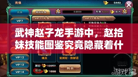 武神赵子龙手游中，赵拾妹技能图鉴究竟隐藏着什么强大技能？
