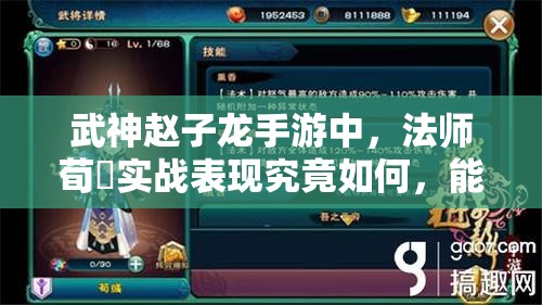 武神赵子龙手游中，法师荀彧实战表现究竟如何，能否成为制胜关键？