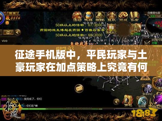 征途手机版中，平民玩家与土豪玩家在加点策略上究竟有何不同？