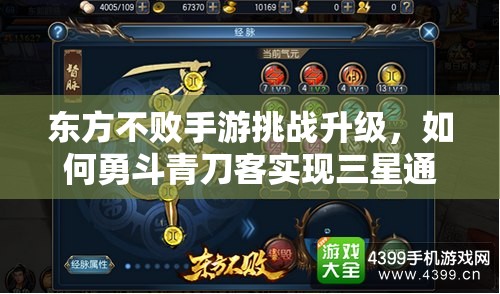 东方不败手游挑战升级，如何勇斗青刀客实现三星通关秘籍大揭秘？